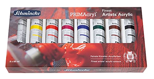 Schmincke - PRIMAcryl - Lot de peinture acrylique - 8 tubes de 60ml