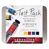 Sennelier - Boîte métal de 5 peintures Acrylique 21ml Test Pack